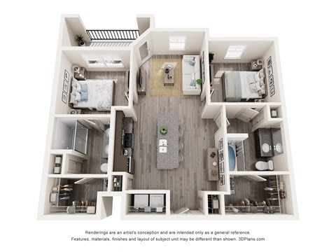2 Bed 2 Bath Floor Plan | 1,019 Sq. Ft. at The Enclave at Deer Moss Creek, Niceville, Florida